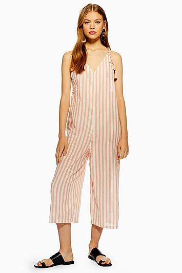 Topshop Soft Stripe Jumpsuit
