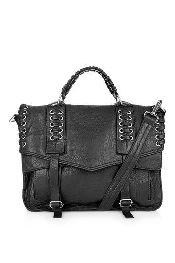 Topshop Leather Eyelet Weave Satchel
