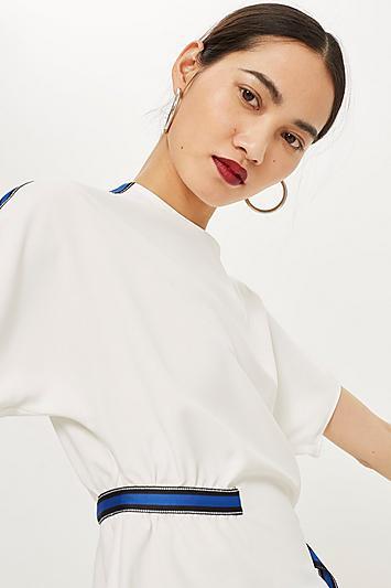 Topshop Blue Side Striped Blouse