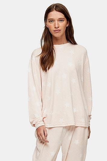 Topshop Star Print Super Soft Sweatshirt