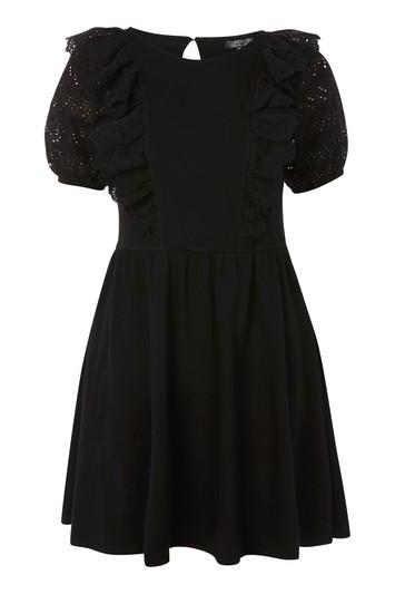 Topshop Broderie Mix Skater Dress