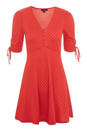 Topshop Button Through Mini Skater Dress