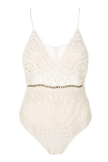Topshop *adra Crochet Swimsuit By Flook