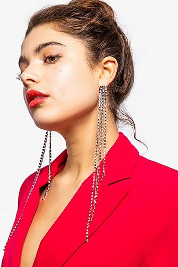 Topshop Mega Long Crystal Earrings