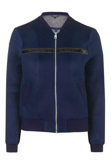 Topshop Tape Detailed Airtex Bomber Jacket