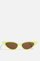 Topshop *lime Cat Eye Sunglasses By Skinnydip