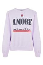Topshop Embroidered 'amore' Sweat Top