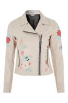 Topshop *embroidered Biker Jacket By Glamorous