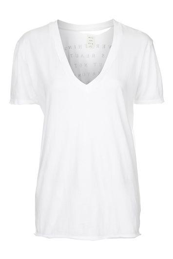 Topshop Distressed V-neck Tee By Who We Are