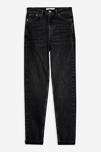 Topshop Wash Black Premium Mom Jeans