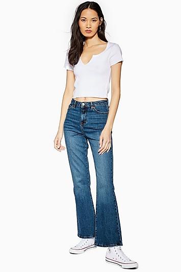 Topshop Tall Dark Mid Blue Dree Jeans
