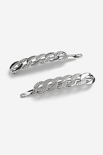 Topshop *rhinestone Chain Hair Slides