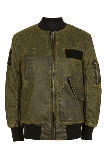 Topshop Reclaim Wax Bomber Jacket