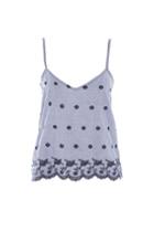 Topshop Gingham Embroidered Night Camisole Top