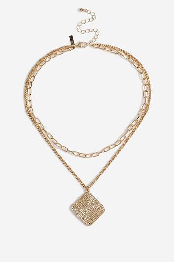 Topshop *woven Square Multirow Necklace