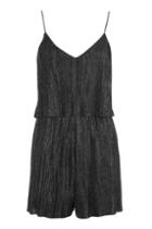 Topshop *glitter Pleated Playsuit By Nobody's Child