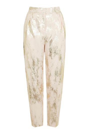 Topshop Petite Gold Splat Trouser