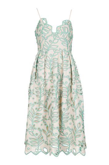 Topshop Cutwork Leaf Prom Dress