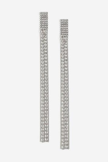 Topshop *crystal Long Rope Drop Earrings