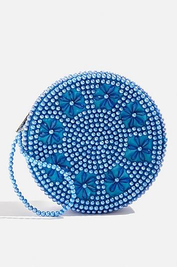 Topshop *queenie Blue Evening Bag By Skinnydip