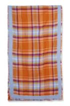 Topshop Orange And Blue Check Scarf