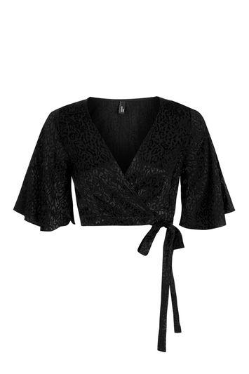 Topshop *animal Jacquard Wrap Blouse By Nobody's Child