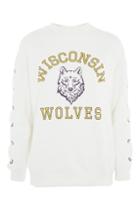 Topshop 'wisconsin Wolves' Lace Up Sweat Top By Tee & Cake