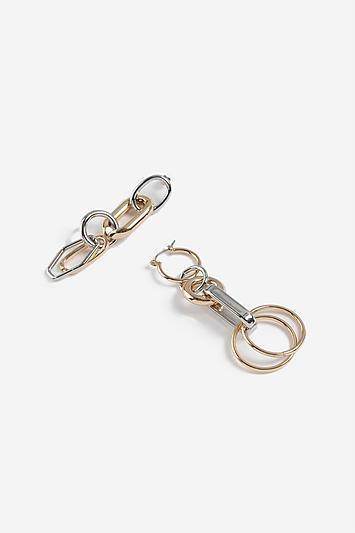 Topshop Asymmetric Chain Link Drop Earrings