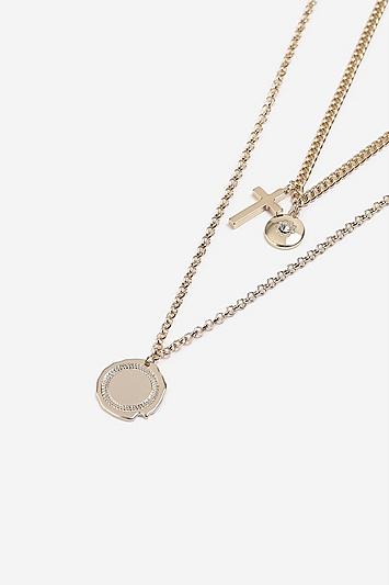 Topshop *charm And Cross Multirow Necklace