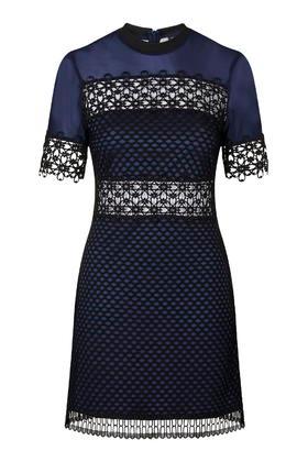 Topshop Geo Lace Mesh A-line Dress