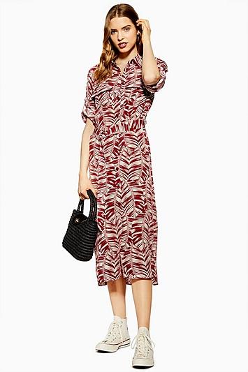 Topshop Palm Utility Midi Dress