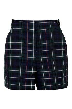 Topshop Petite Tartan High-waisted Shorts