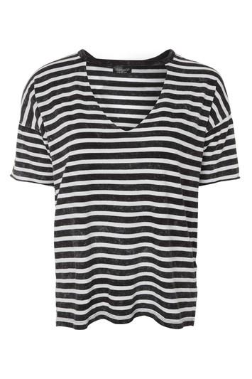 Topshop Choker Acid Stripe T-shirt