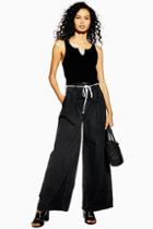 Topshop Pleat Tie Wide Leg Jeans