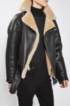 Topshop Shearling Aviator Jacket By Boutique