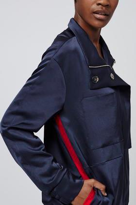 Topshop Stripe Tracksuit Bomber Jacket By Boutique