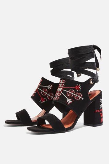 Topshop Two Part Embroidered Heels