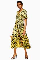 Topshop Jacquard Animal Midi Dress