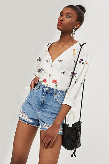 Topshop Leather Braided Mini Bucket Bag