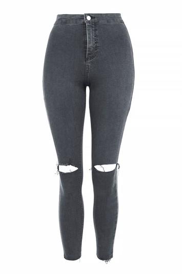 Topshop Moto Washed Black Raw Hem Joni Jeans