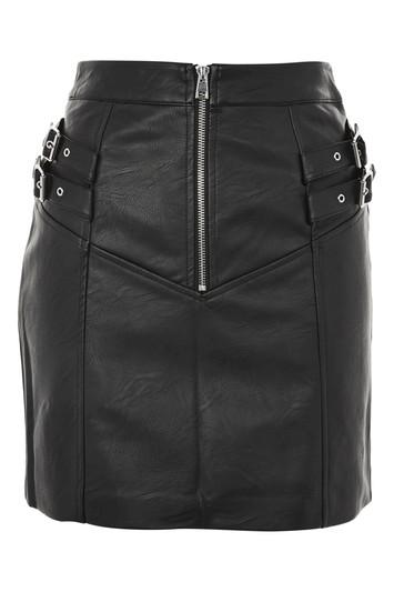 Topshop Double Buckle Zip Mini Skirt