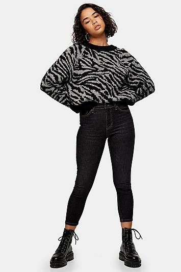 Topshop Petite Black Wash Jamie Jeans
