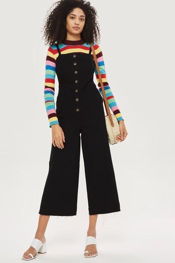 Topshop Moto Horn Button Jumpsuit