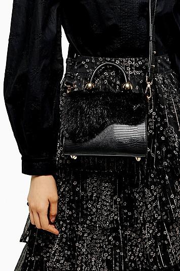 Topshop Carmen Faux Fur Cross Body Bag