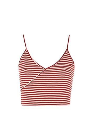 Topshop Petite Stripe Kaia Crop Top