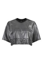 Topshop Metallic Airtex Boxy Tee By Ivy Park