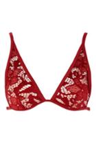 Topshop *red Lace High Bikini Top By Somedays Loving