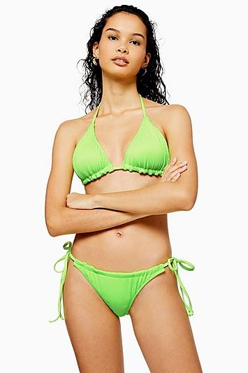 Topshop *reversible Lime Bikini Bottoms By We Are We Wear