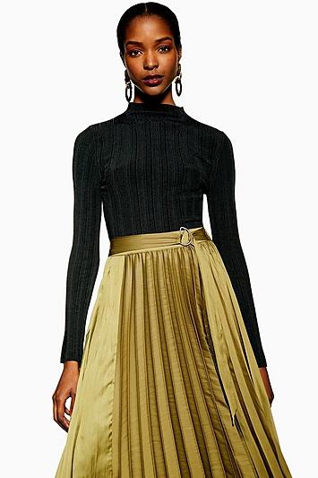 Topshop Skinny Long Sleeve Ribbed Top