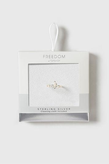 Topshop Sterling Silver Infinity Shape Ring